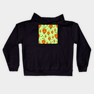 Halloween Pattern with Pumpkins and Bats Kids Hoodie